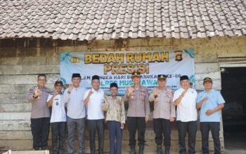 Peletakan Batu Pertama Bedah Rumah Polres Musi Rawas Hari Bhayangkari ke-80 oleh Wabup H. Suprayitno